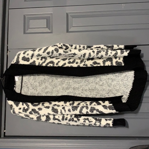 new directions Tops - New Directions. Black and White Animal Print Duster. A